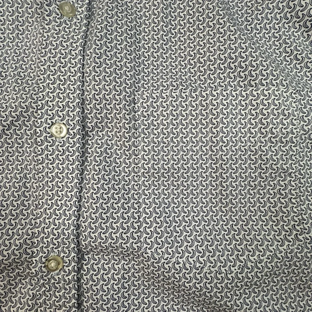 Banana Republic Luxe Poplin Men's XL Slim Fit Black & White Banana Print SEE DES